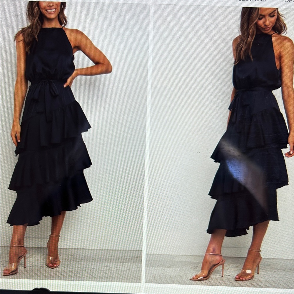 Elegant Blue Tiered Dress